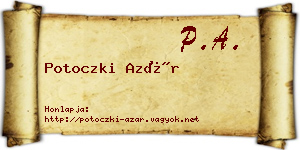 Potoczki Azár névjegykártya